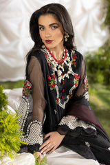 3-PC Embroidered Cotton Net CMA-5-187
