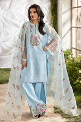 3-PC Embroidered Cotton Net CMA-5-191