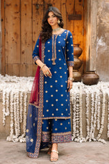 3-PC Embroidered Raw-Silk CMA-6-323