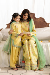 3-PC Embroidered Raw-Silk Suit CKP-6-376