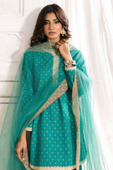 3-PC Embroidered Raw-Silk Suit CMA-6-352