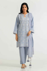 3PC Cambric Embroidered Suit