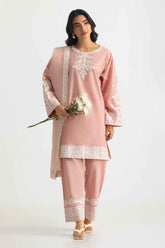 3PC Cambric Embroidered Suit