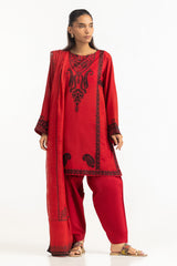 3PC Cotton Net Embroidered Suit