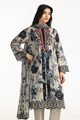 3PC Cross Hatch Printed Suit