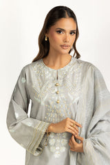 3PC Jacquard Suit With Embroidered