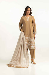 3PC Khaddar Embroidered Suit