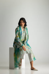 3PC Lawn Embroidered Suit With Paper Cotton Embroidered Dupatta