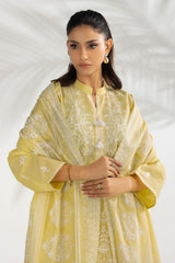 3PC Lawn Printed Suit With Embroidered