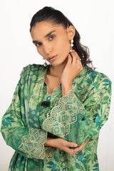 3PC Lawn Printed Suit With Embroidered