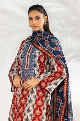 3PC Lawn Printed Suit With Embroidered