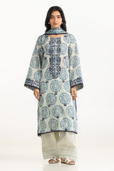 3PC Lawn Printed Suit With Embroidered