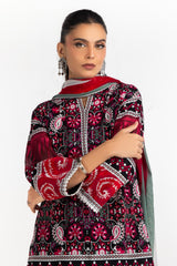 3PC Lawn Printed Suit With Embroidered