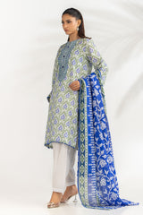 3PC Lawn Printed Suit With Embroidered