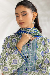 3PC Lawn Printed Suit With Embroidered