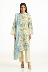 3PC Lawn Printed Suit With Embroidered