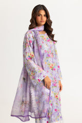 3PC Lawn Printed Suit With Embroidered