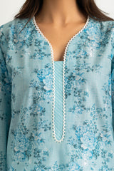 3PC Lawn Printed Suit With Embroidered