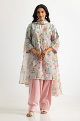 3PC Lawn Printed Suit With Embroidered