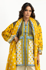 3PC Lawn Printed Suit With Embroidered Trouser