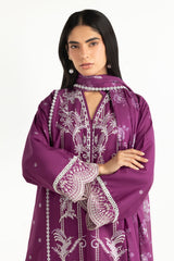 3PC Lawn Printed With Embroidered Suit