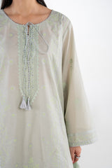 3PC Lawn Silver And Lacquer Printed Suit