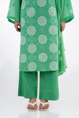 3PC Swiss Voile Embroidered Suit