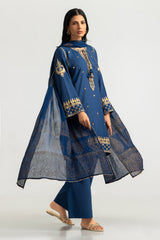 3PC Viscose Raw silk Embroidered Suit