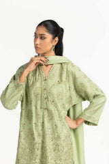 3PC Viscose Rawsilk Embroidered Suit
