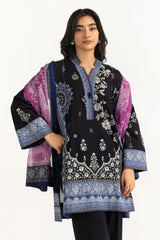 3Pc Cambric Printed Shirt And Trouser With Printed Scarf