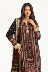 3PC Bamber Chiffon Embroidered Suit