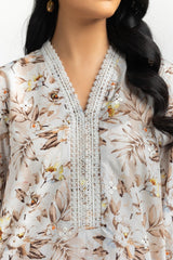 3PC Printed Suit with Embroidered
