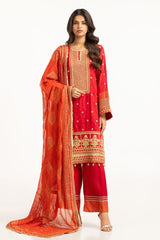 3PC raw-silk Embroidered Suit