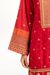 3PC raw-silk Embroidered Suit
