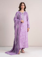 3 Piece Satin Suit- Embroidered (Pret)