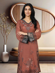 3 Piece Crepe Suit- Embroidered (Pret)