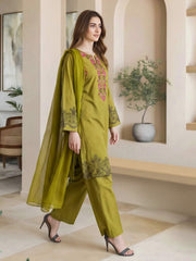 3 Piece Lawn Suit- Embroidered (Pret)