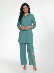 2 Piece Lawn Slub Suit- Embroidered (Pret)
