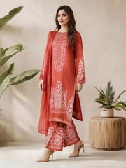 3 Piece Silk Suit- Embroidered (Pret)