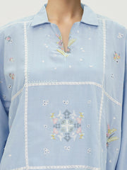 Yarn Dyed Kurti- Embroidered (Pret)