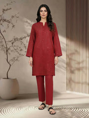 2 Piece Lawn Glitter Suit- Embroidered (Pret)