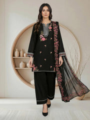 3 Piece Lawn Texture Suit- Embroidered (Pret)