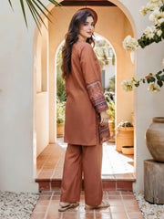 2 Piece Dobby Suit- Embroidered (Pret)