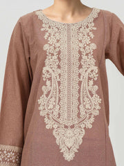 3 Piece Khaddar Suit- Embroidered (Pret)