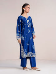 2 Piece Satin Suit- Embroidered (Pret)