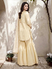 3 Piece Viscose Glitter Suit- Embroidered (Pret)