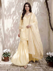 3 Piece Viscose Glitter Suit- Embroidered (Pret)