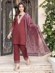 3 Piece Lawn Suit- Embroidered (Pret)
