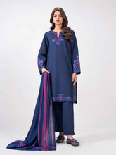3 Piece Slub Khaddar Suit- Embroidered (Pret)