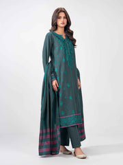 3 Piece Slub Khaddar Suit- Embroidered (Pret)